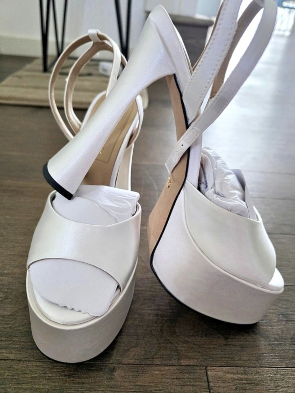 Calvin Klein White Platform Heels